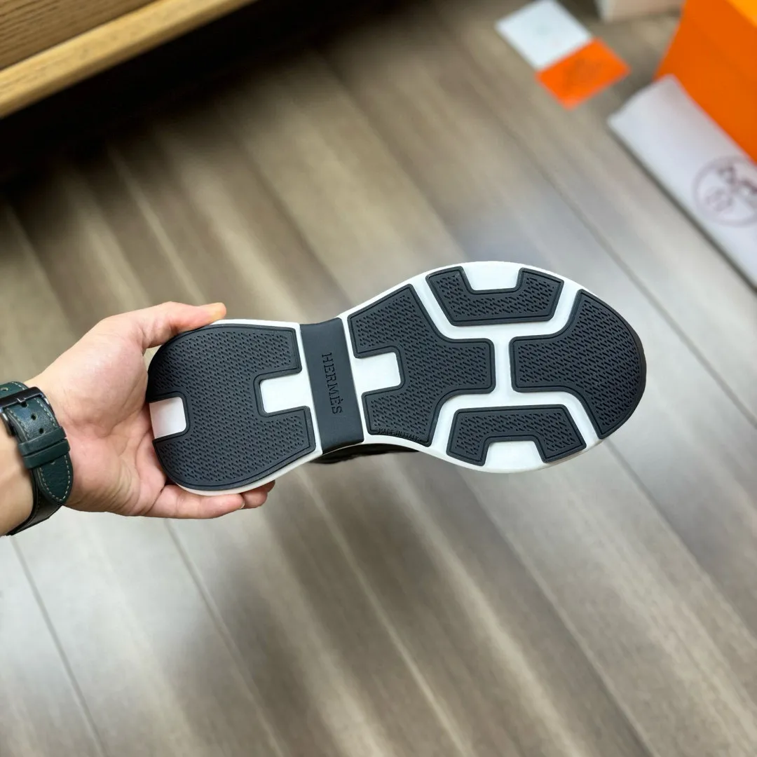 [HERMES] Hermès men's shoes 💰520💰 - High-end quality original order - Upper: 🔝 tumbled calfskin, high mercerized striped fabric, sewn brand H totem - Lining: water-dyed cowhide - Outsole: ultra-light T men's shoes 💰U foam rubber; two-color molded outsole - Super high quality control, fine workmanship: highlighted (high-end, luxury, grade) -Size :38-44, (45, customized)